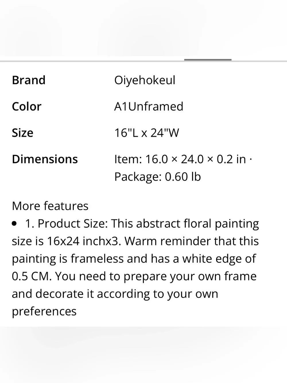 Floral Watercolor Print Unframed Canvas Posters 16x24x3” (3-Pack)